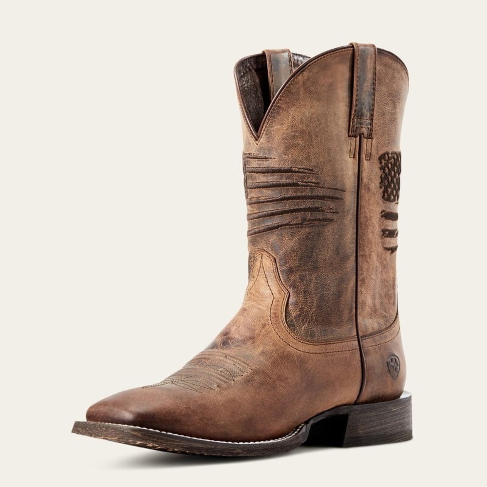 Ariat® (Men's 10 D) Circuit™ Patriot Western Cowboy Boot in Weathered Tan - $220